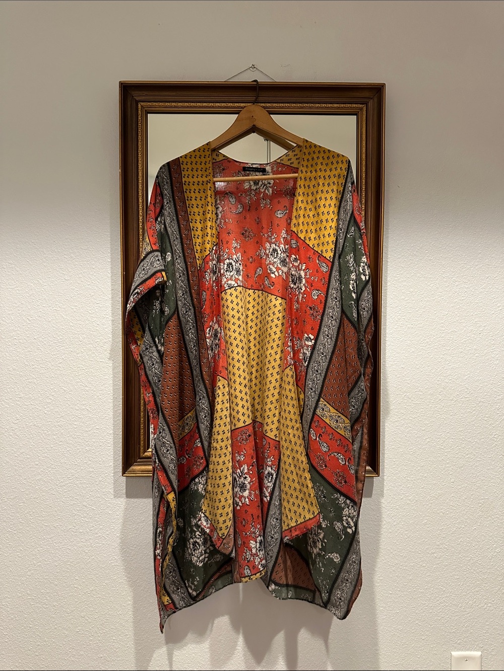 Anthropologie Kimono Women’s Multicolor Patchwork Kimono